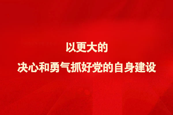以更大的决心和勇气抓好党的自身建设